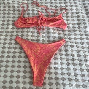 Pink and Orange Bikini Set